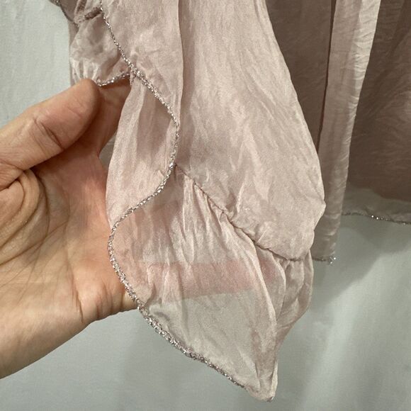 Tempo Paris Pink Silk Blend Flowy Ethereal Boho Romantic Top Womens Size M Italy - Picture 7 of 10